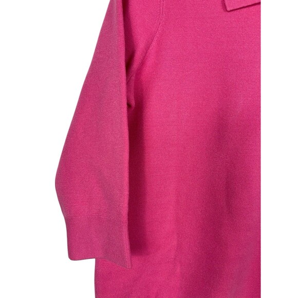 Talbots Plus X Pink Collared Sweater Top Gold Button Preppy Cropped Country Club - Picture 4 of 13
